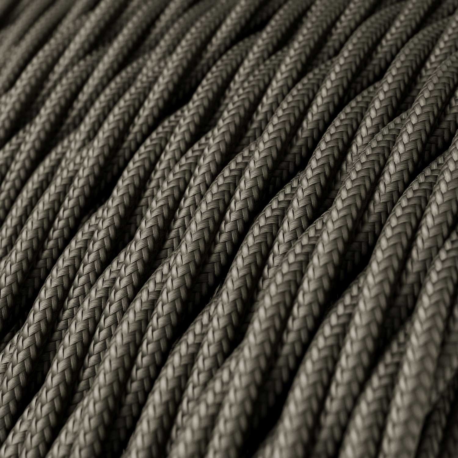 TM26 Dark Grey Twisted Rayon Electrical Fabric Cloth Cord Cable