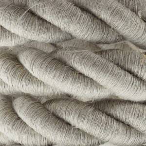 2XL electrical cord, electrical cable 3x0,75. Natural linen fabric covering. Diameter 24mm.