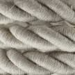 2XL electrical cord, electrical cable 3x0,75. Natural linen fabric covering. Diameter 24mm.