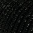 RL04 Black Glitter Round Rayon Electrical Fabric Cloth Cord Cable