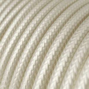 RM00 Ivory Round Rayon Electrical Fabric Cloth Cord Cable