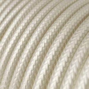 RM00 Ivory Round Rayon Electrical Fabric Cloth Cord Cable