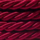 XL electrical cord, electrical cable 3x0,75. Shiny dark bordeaux fabric covering. Diameter 16mm.