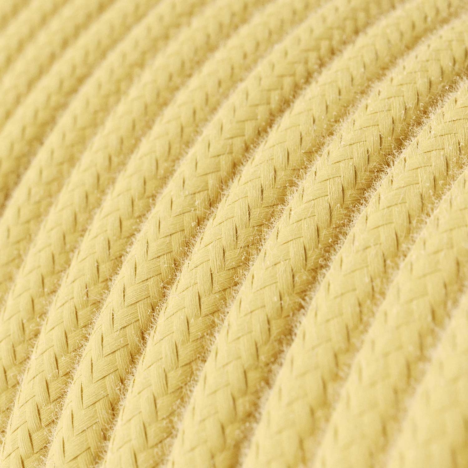 RC10 Pale Yellow Round Cotton Electrical Fabric Cloth Cord Cable