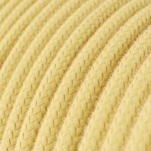 RC10 Pale Yellow Round Cotton Electrical Fabric Cloth Cord Cable