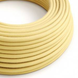 RC10 Pale Yellow Round Cotton Electrical Fabric Cloth Cord Cable