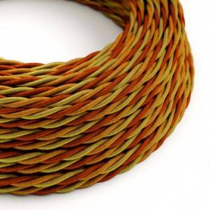 TG04 Orange Twisted Rayon Electrical Fabric Cloth Cord Cable