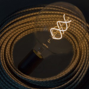 LED Transparent Light Bulb - Globe G125 Curved Spiral Filament - 5W E27 Dimmable 2200K