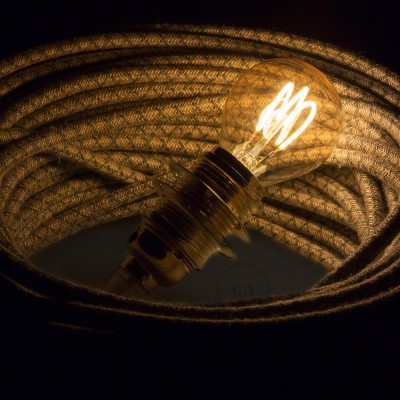 LED Golden Light Bulb - Sphere G45 Curved Spiral Filament - 3W E14 Dimmable 2000K