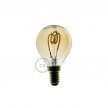 LED Golden Light Bulb - Sphere G45 Curved Spiral Filament - 3W E14 Dimmable 2000K