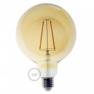 LED Golden Light Bulb - Globe G125 Long Filament - 4W E27 Decorative Vintage 2000K