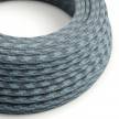 RP25 Bicoloured Stone Grey & Ocean Round Cotton Electrical Fabric Cloth Cord Cable