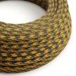 RP27 Bicoloured Golden Honey & Anthracite Round Cotton Electrical Fabric Cloth Cord Cable