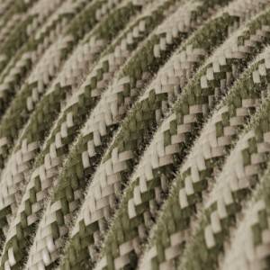RP30 Bicoloured Thyme Green & Dove Round Cotton Electrical Fabric Cloth Cord Cable