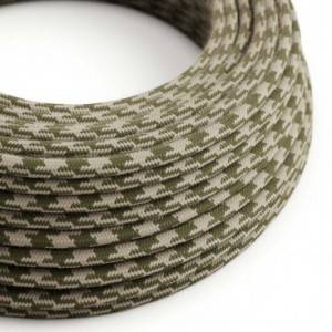 RP30 Bicoloured Thyme Green & Dove Round Cotton Electrical Fabric Cloth Cord Cable