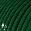 Outdoor round electric cable covered in Dark Green Rayon SM21