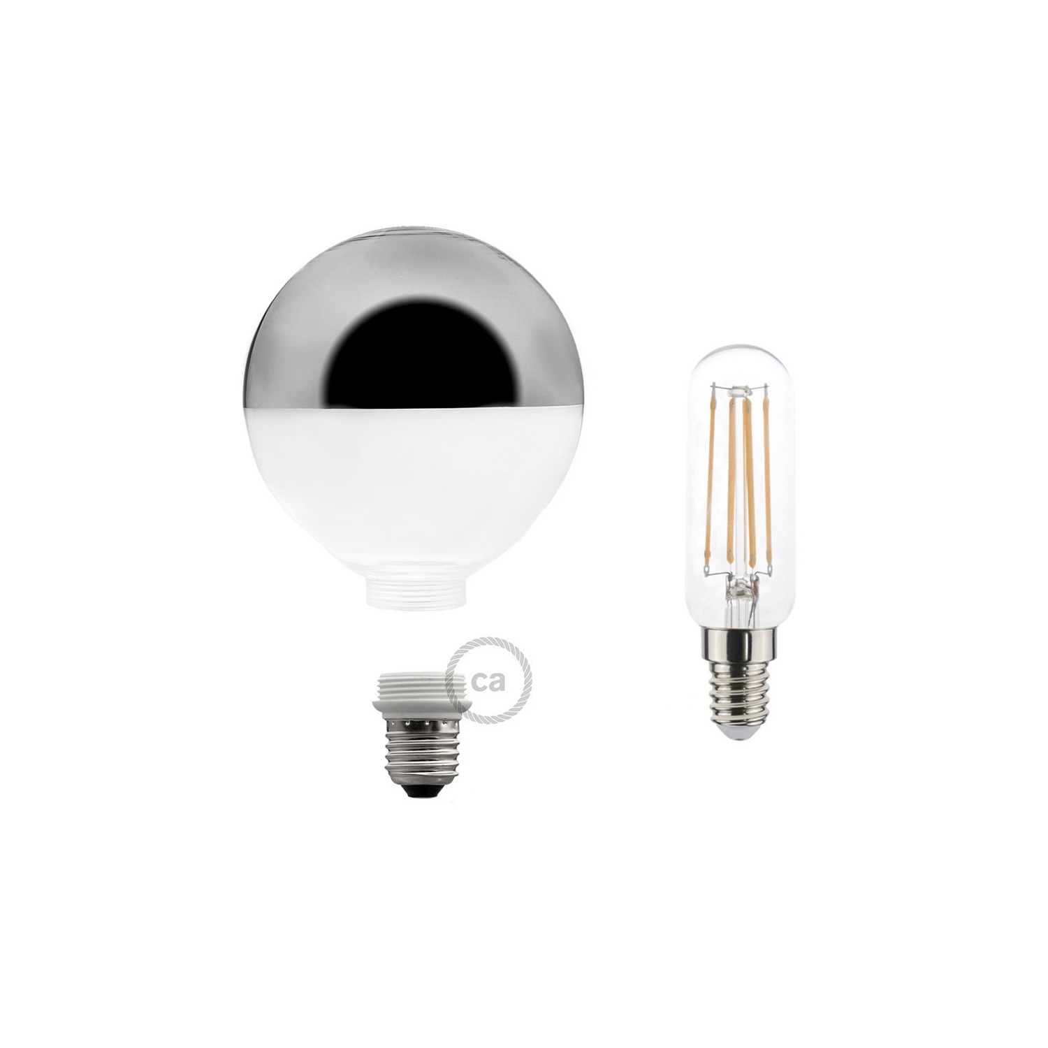 Modular LED Decorative Light bulb with Silver Semisphere 5W E27 Dimmable 2700K