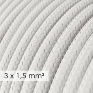 Large section electric cable 3x1,50 round - covered by rayon White RM01