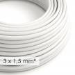 Large section electric cable 3x1,50 round - covered by rayon White RM01