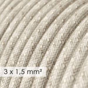 Large section electric cable 3x1,50 round - covered by Natural Neutral Linen RN01