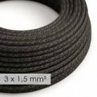 Large section electric cable 3x1,50 round - covered by Natural Anthracite Linen RN03