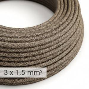 Large section electric cable 3x1,50 round - covered by Natural Brown Linen RN04