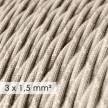 Large section electric cable 3x1,50 twisted - covered by Natural Neutral Linen TN01