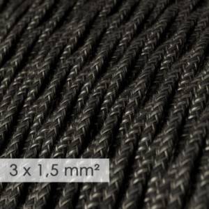Large section electric cable 3x1,50 twisted - covered by Natural Anthracite Linen TN03