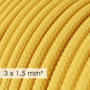 Large section electric cable 3x1,50 round - covered by rayon Yellow RM10