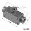 Three-outlet, T-shaped Junction box for Creative-Tube, aluminium case