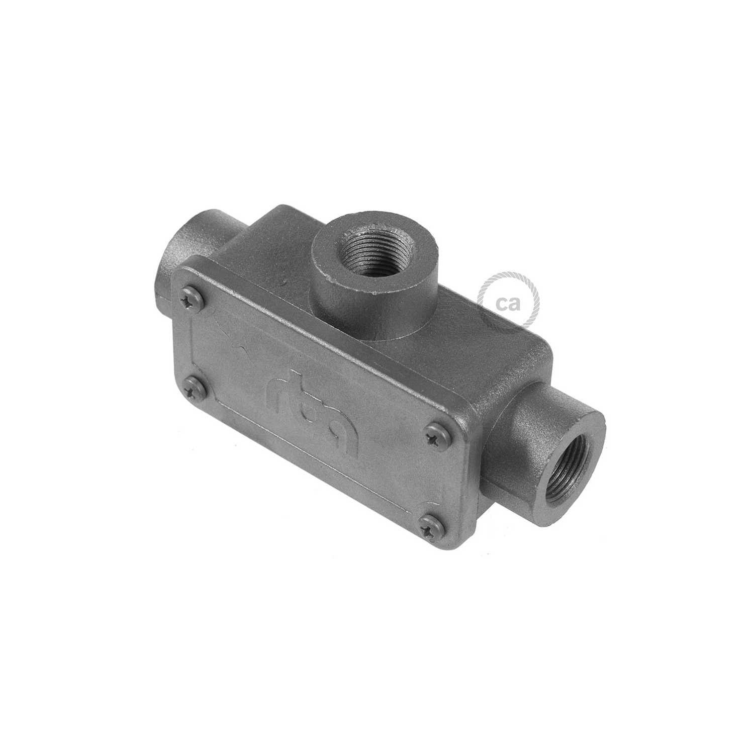 Three-outlet, T-shaped Junction box for Creative-Tube, aluminium case