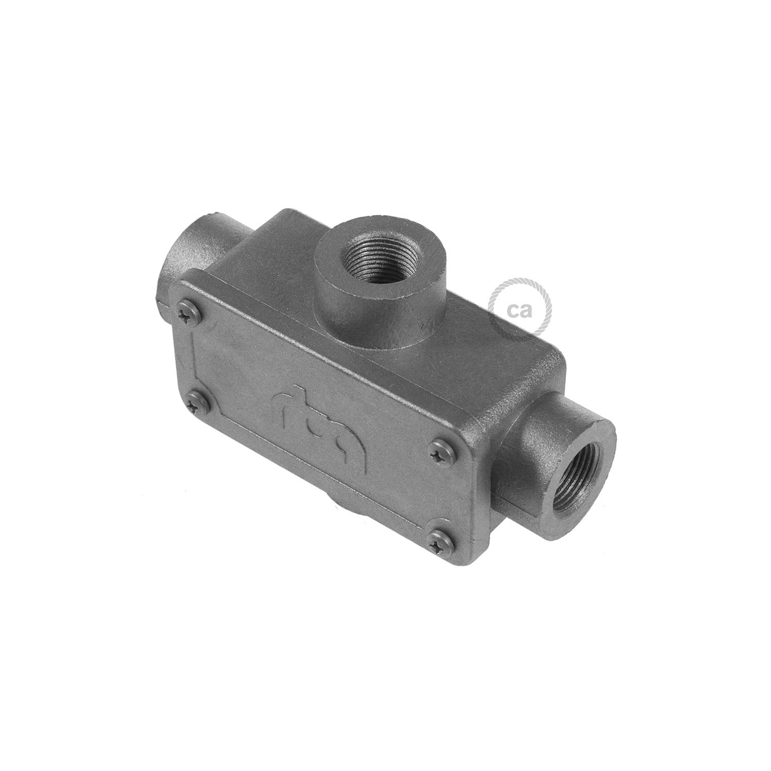 Four-outlet, X-shaped Junction box for Creative-Tube, aluminium case