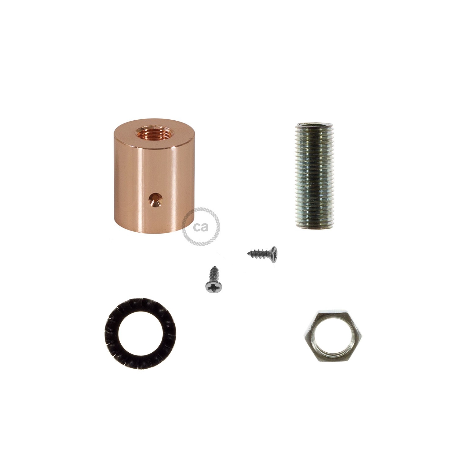 Copper metal cable terminal for 16 mm Creative-Tube, accessories included