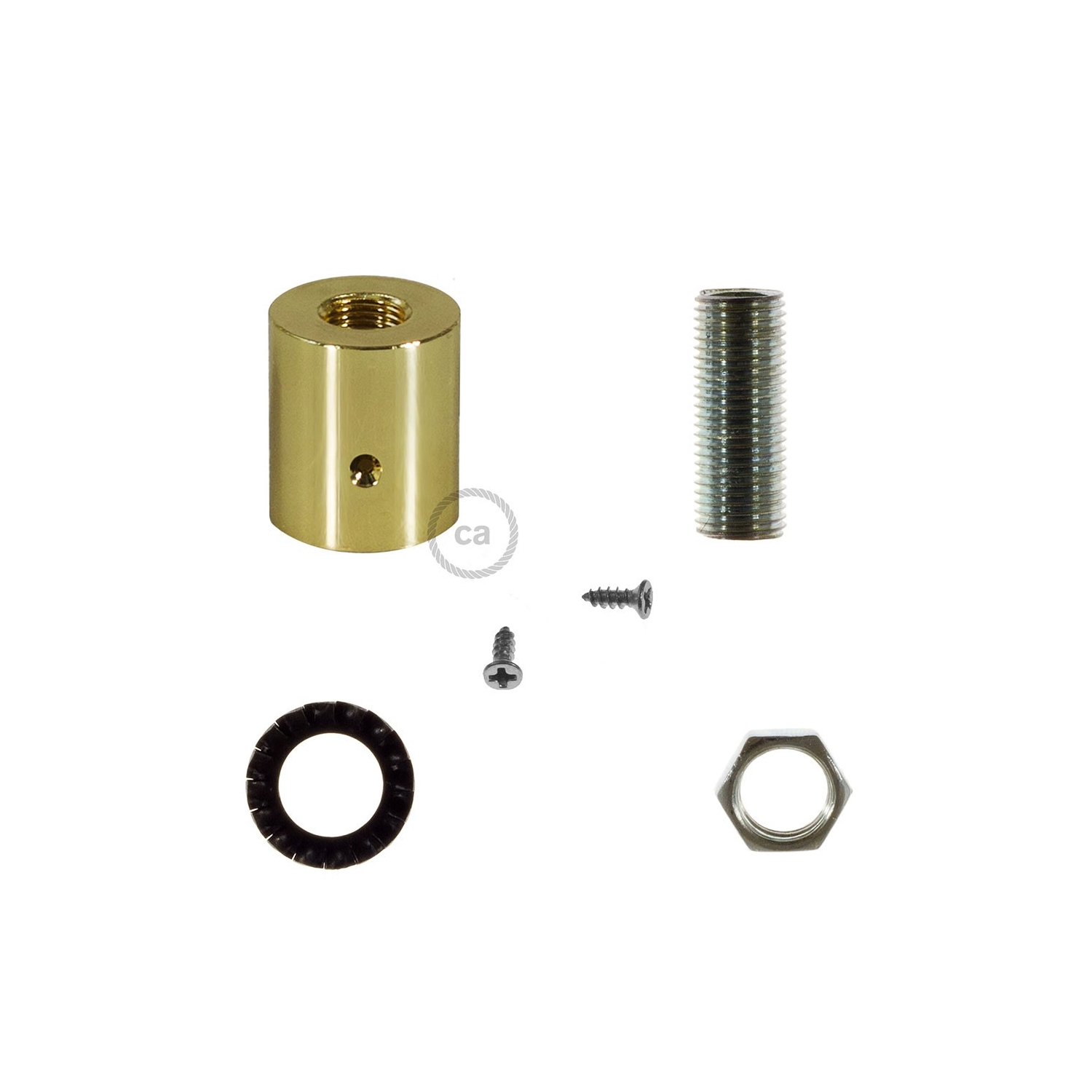 Brass metal cable terminal for 16 mm Creative-Tube, accessories included