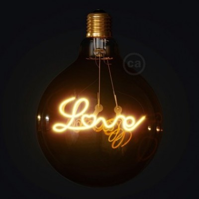 LED Golden Light Bulb for pendant lamp - Globe G125 Single Filament “Love” - 5W E27 Decorative Vintage 2000K