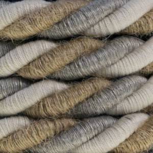 XL electrical cord, electrical cable 3x0,75. Natural linen, cotton fabric and jute covering Country. Diameter 16mm.