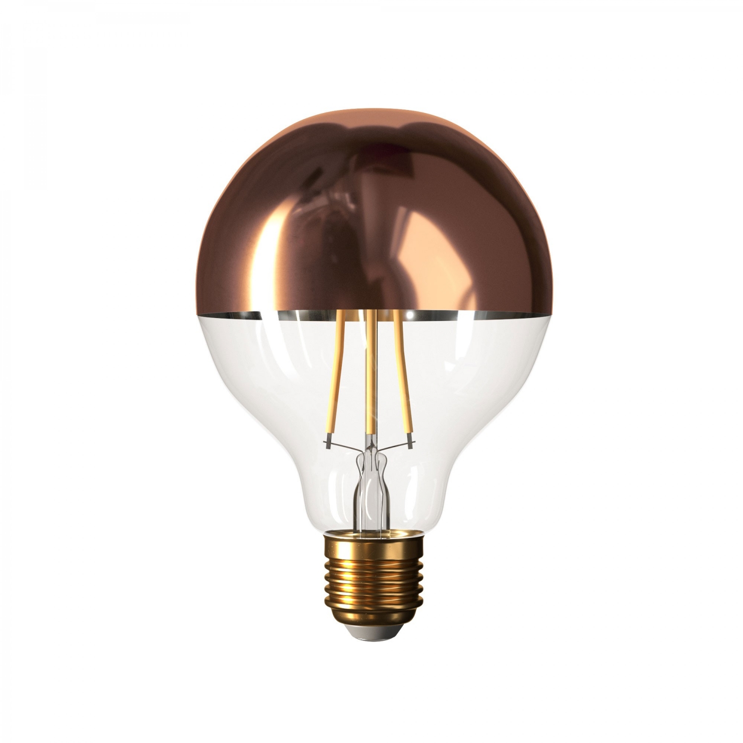 Copper half sphere Globe G95 LED light bulb 7W E27 2700K Dimmable