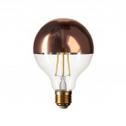 Copper half sphere Globe G95 LED light bulb 7W E27 2700K Dimmable