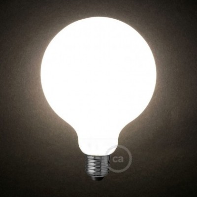 LED Milky White Light Bulb - Globe G125 - 7.5W E27 Dimmable 2700K
