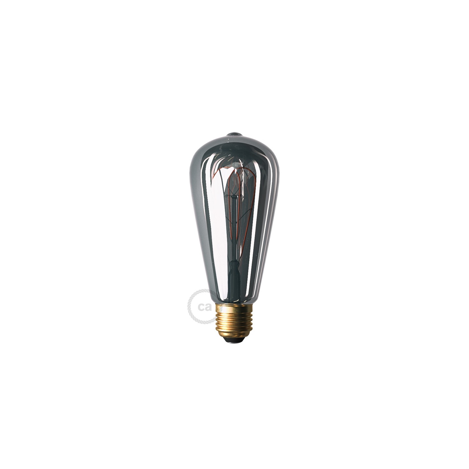 LED Smoky Light Bulb - Edison ST64 Curved Double Loop Filament - 5W E27 Dimmable 2000K