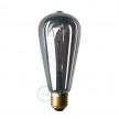 LED Smoky Light Bulb - Edison ST64 Curved Double Loop Filament - 5W E27 Dimmable 2000K