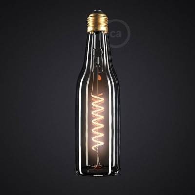 Clear Beer Bottle LED Designer Light Bulb 8W E27 Dimmable 2200K