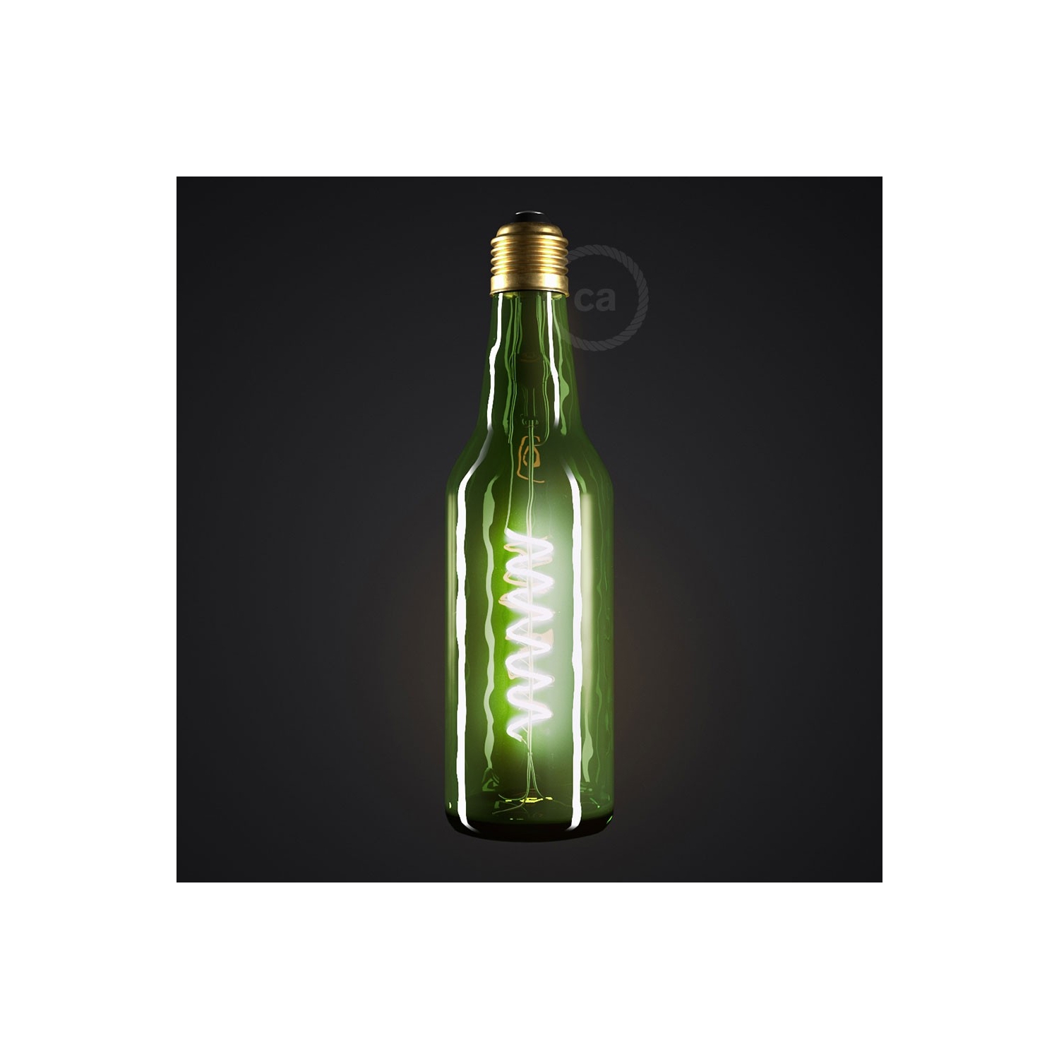 Green Beer Bottle LED Designer Light Bulb 8W E27 Dimmable 2200K