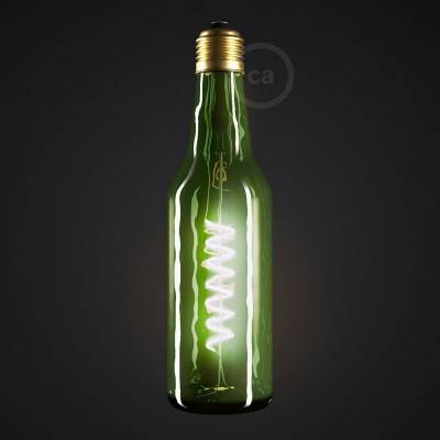 Green Beer Bottle LED Designer Light Bulb 8W E27 Dimmable 2200K