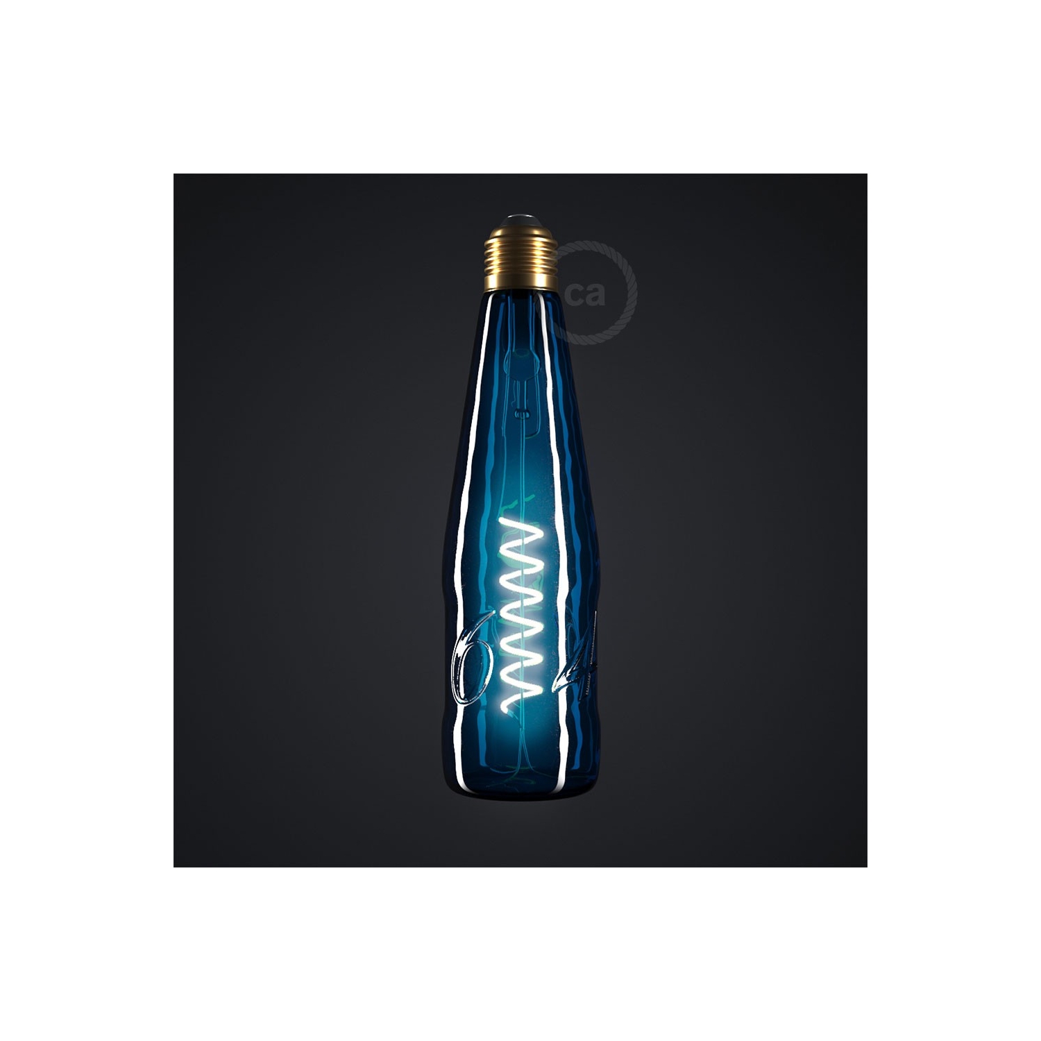 Blue Beer Bottle LED Designer Light Bulb 8W E27 Dimmable 2200K