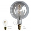 XXL LED Smoky Light Bulb - Sphere G200 Curved Double Spiral Filament - 5W E27 Dimmable 2000K