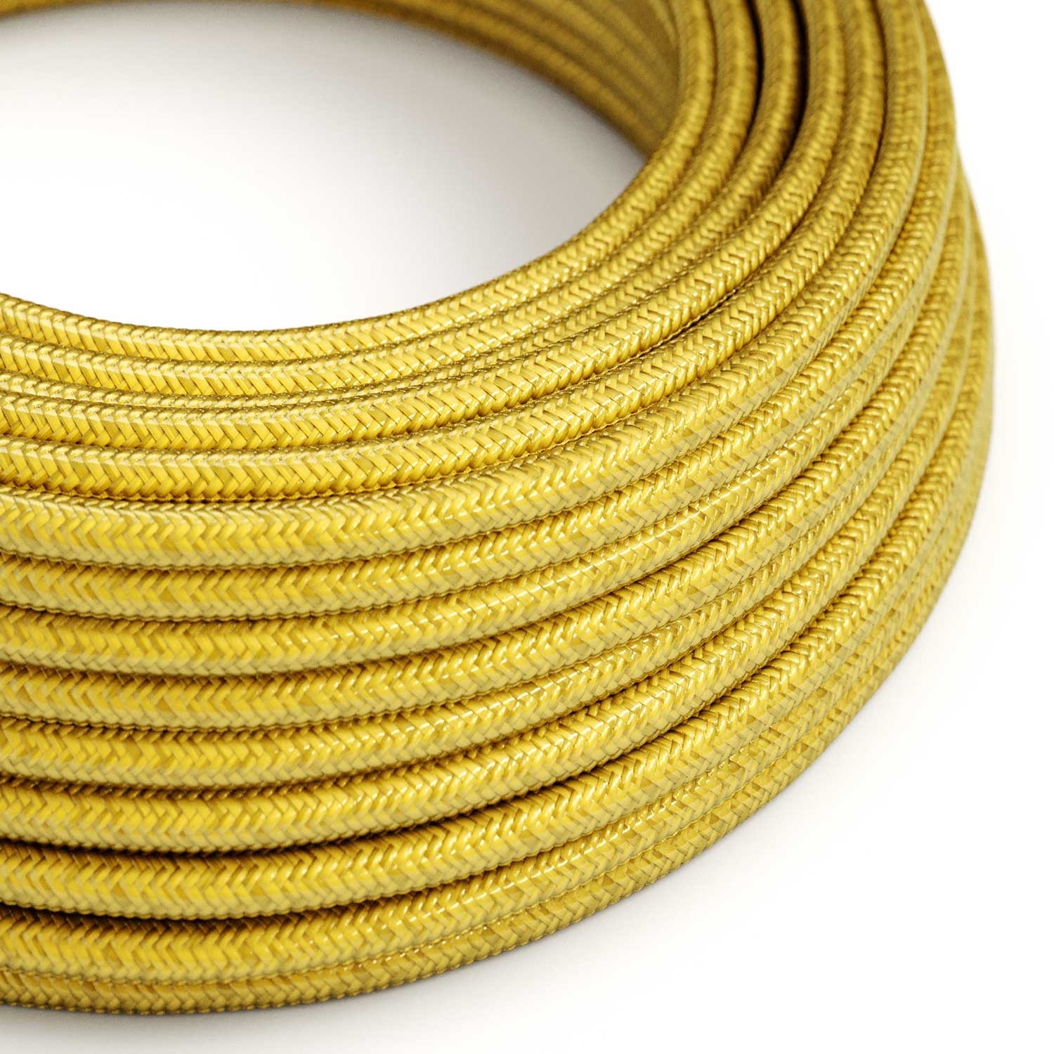 RM31 Lemon Round Rayon Electrical Fabric Cloth Cord Cable