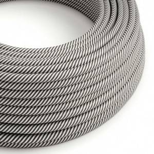 ERM37 White & Slate Vertigo HD Round Electrical Fabric Cloth Cord Cable