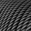 ERM38 Graphite & Black Vertigo HD Thin Stripes Round Electrical Fabric Cloth Cord Cable