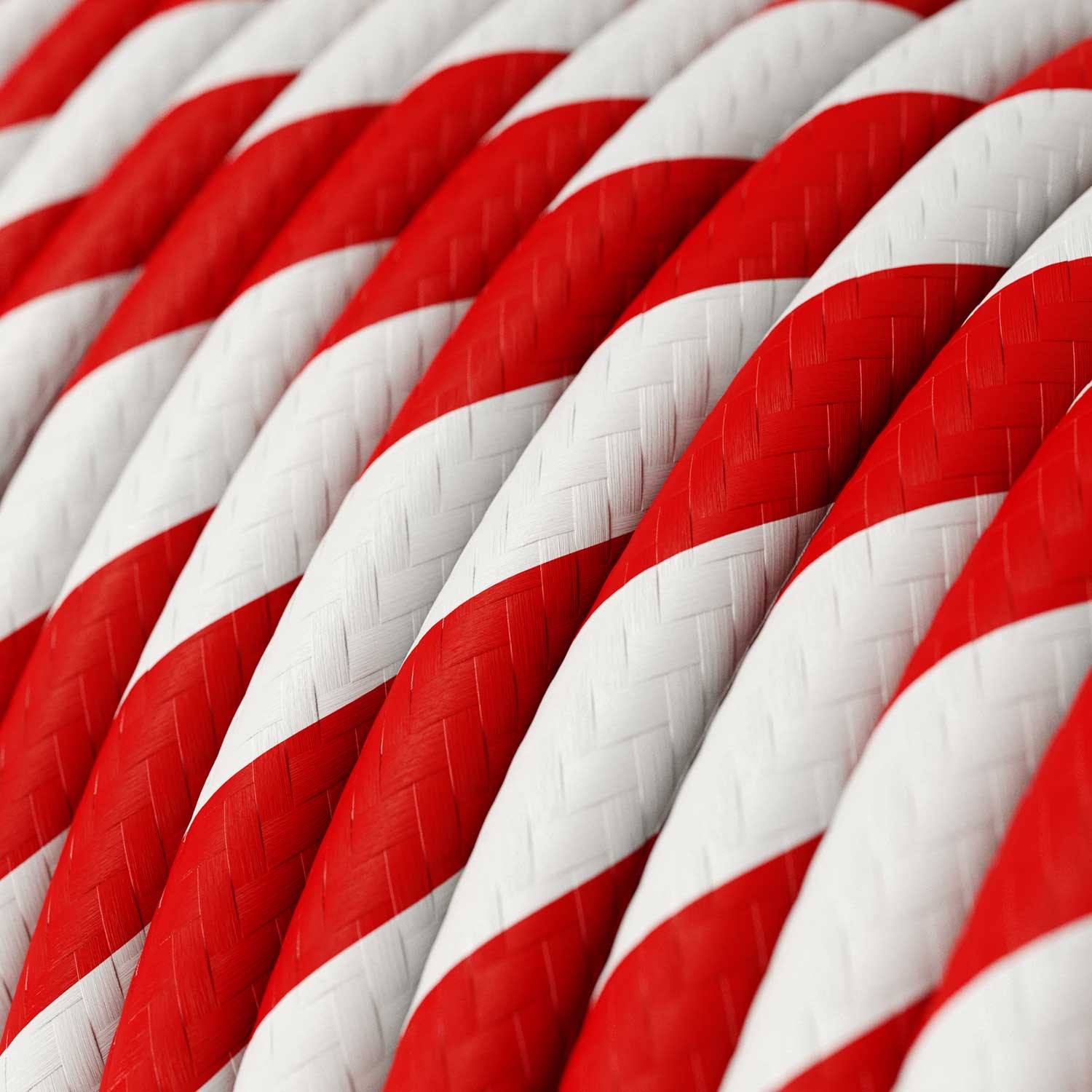 ERM39 Candy Cane Vertigo HD Round Electrical Fabric Cloth Cord Cable